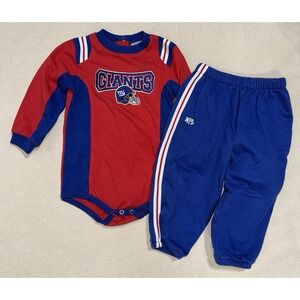 Vintage New York Giants Long Sleeve Bodysuit Outfit Pants NFL 24 Months Mo